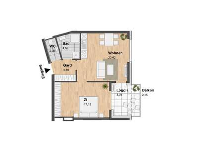 Wohnung mit Balkon mieten in 8020 Graz (Bild 2)