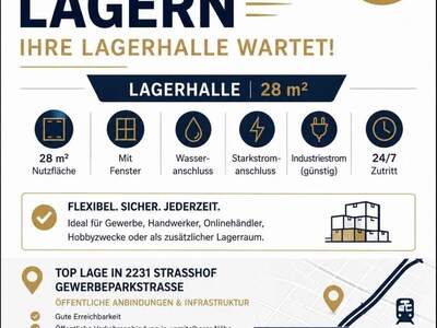 Gewerbeobjekt provisionsfrei mieten in 2231 Strasshof