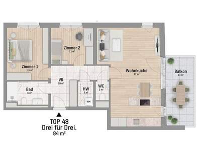 Wohnung mit Balkon kaufen in 1220 Wien (Bild 4)