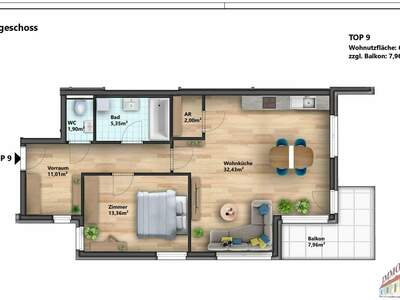 Terrassenwohnung mieten in 1100 Wien (Bild 3)
