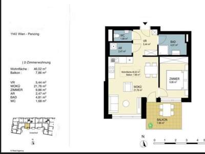 Wohnung mit Balkon mieten in 1140 Wien