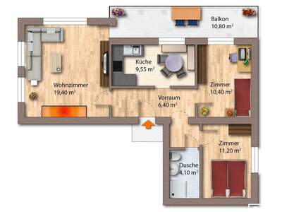 Wohnung mit Balkon kaufen in 5760 Saalfelden (Bild 5)