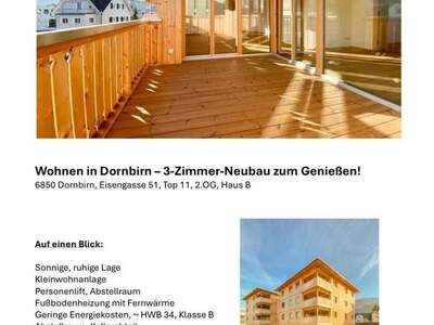 Wohnung provisionsfrei mieten in 6850 Dornbirn