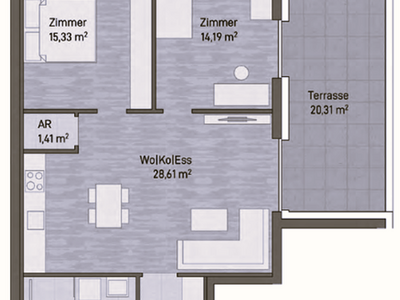 Terrassenwohnung kaufen in 8020 Graz Gries