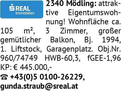 Eigentumswohnung in 2340 Mödling