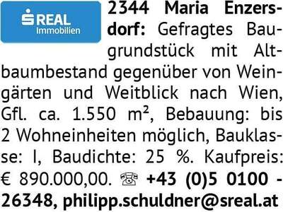 Grundstück kaufen in 2344 Maria Enzersdorf