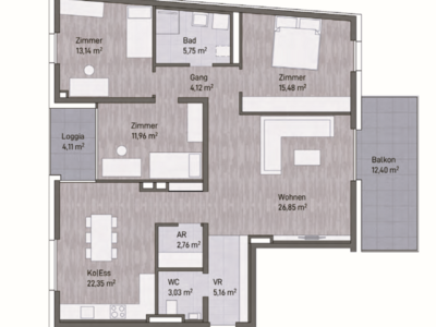 Terrassenwohnung kaufen in 8020 Graz Eggenberg