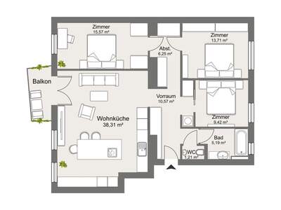 Wohnung mit Balkon kaufen in 1120 Wien (Bild 5)