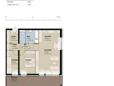 Wohnung mit Balkon mieten in 6555 Kappl