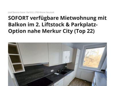Mietwohnung provisionsfrei in 2700 Wiener Neustadt