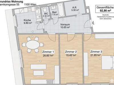 Apartment provisionsfrei mieten in 1100 Wien