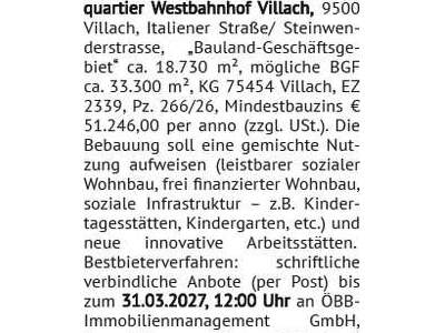 Grundstück kaufen in 9500 Villach