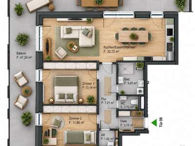 Wohnung mit Balkon mieten in 8020 Graz (Bild 1)