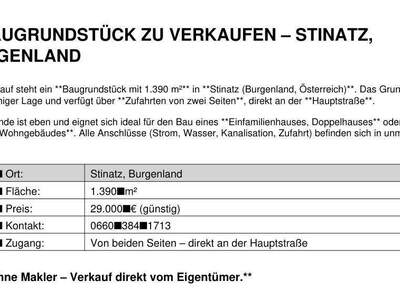 Grundstück provisionsfrei kaufen in 7552 Stinatz