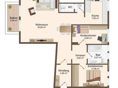 Wohnung mit Balkon kaufen in 6020 Innsbruck (Bild 3)