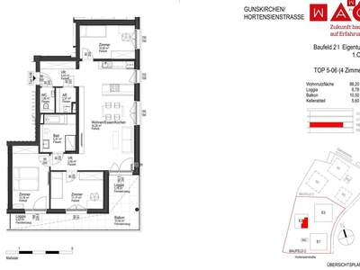 Wohnung mit Balkon kaufen in 4623 Gunskirchen (Bild 4)