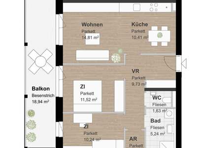 Terrassenwohnung mieten in 8054 Graz (Bild 1)