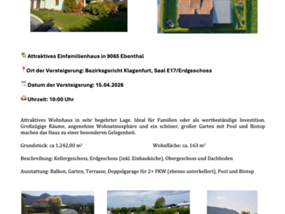 Haus mit Garten kaufen in 9065 Ebenthal (Bild 2)