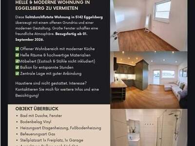 Mietwohnung provisionsfrei in 5142 Eggelsberg