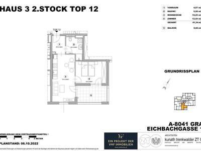 Wohnung mit Balkon mieten in 8041 Graz