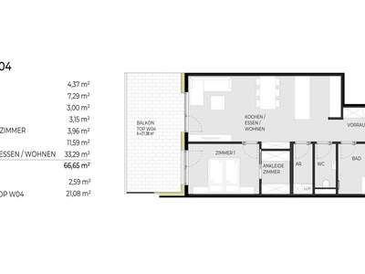 Wohnung mit Balkon kaufen in 6402 Hatting (Bild 3)
