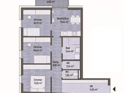 Wohnung mit Balkon kaufen in 8020 Graz Gries