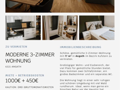 Wohnung provisionsfrei mieten in 6321 Angath