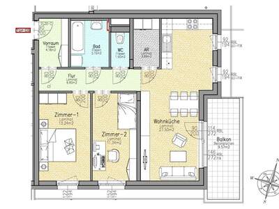 Wohnung mit Balkon kaufen in 8700 Leoben (Bild 2)