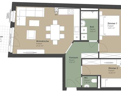 Terrassenwohnung kaufen in 3420 Kritzendorf (Bild 2)