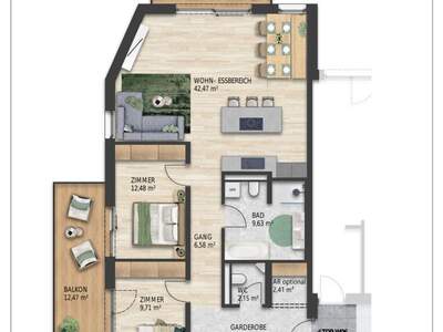 Wohnung mit Balkon kaufen in 6170 Zirl (Bild 2)