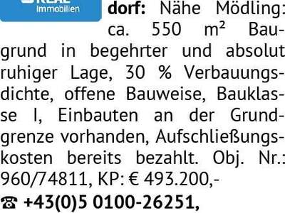 Grundstück kaufen in 2362 Biedermannsdorf