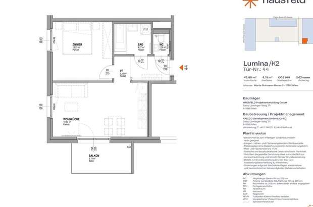 Wohnung mit Balkon mieten in 1220 Wien (Bild 1)