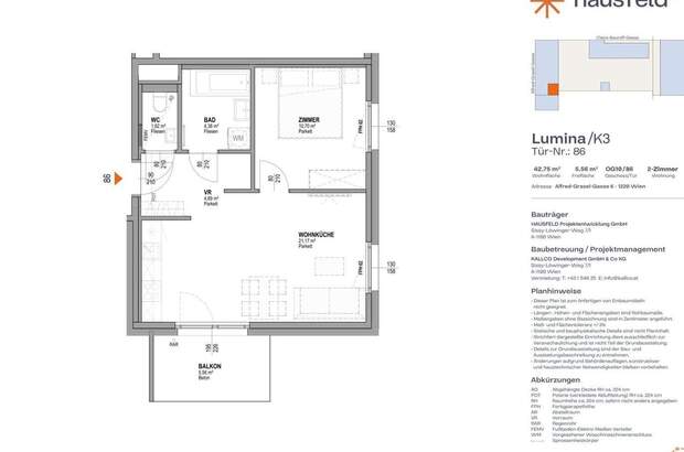 Wohnung mit Balkon mieten in 1220 Wien (Bild 1)