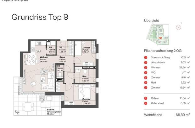 Wohnung mit Balkon kaufen in 5082 Grödig (Bild 2)