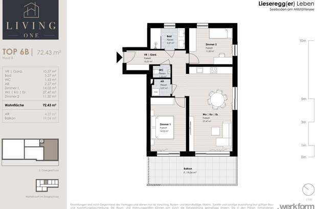 Wohnung mit Balkon kaufen in 9871 Seeboden (Bild 5)
