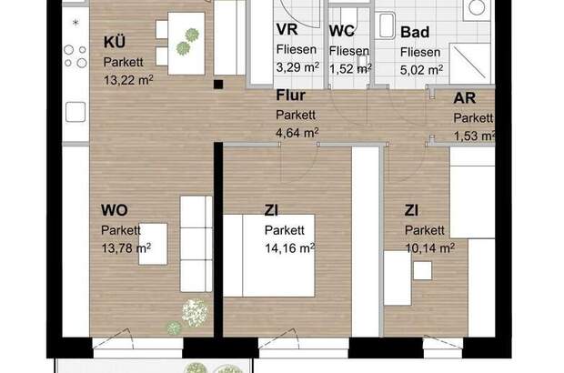 Terrassenwohnung mieten in 8054 Graz (Bild 1)