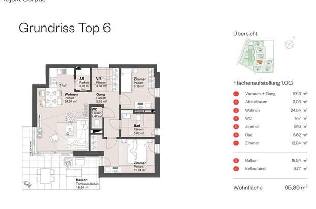 Wohnung mit Balkon kaufen in 5082 Grödig (Bild 2)