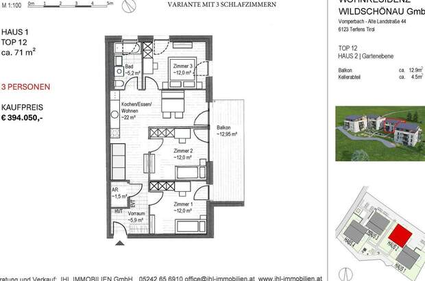 Wohnung mit Balkon kaufen in 6311 Oberau (Bild 5)