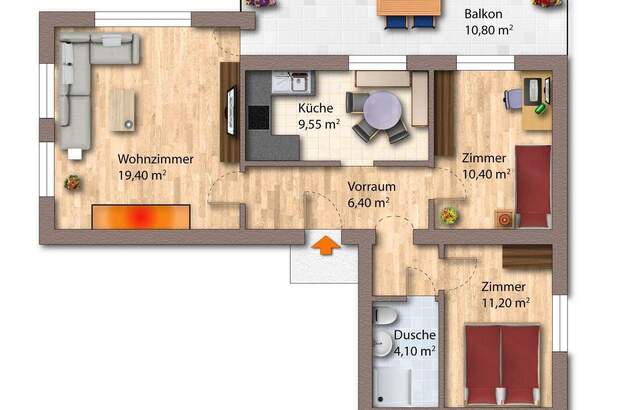 Wohnung mit Balkon kaufen in 5760 Saalfelden (Bild 5)