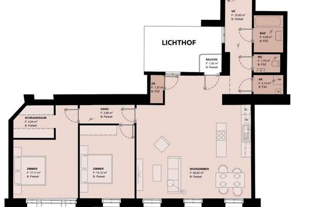 Altbauwohnung mit Balkon mieten in 1010 Wien (Bild 2)