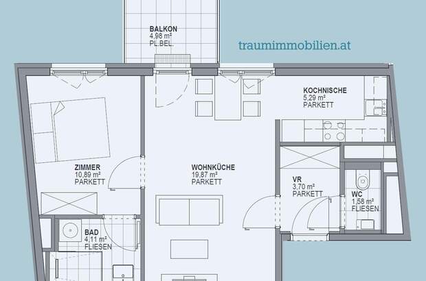 Wohnung mit Balkon mieten in 1100 Wien (Bild 2)