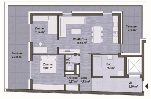 Terrassenwohnung kaufen in 8020 Graz Gries