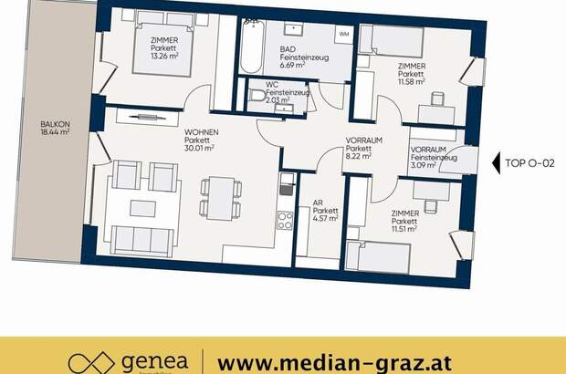 Wohnung mit Balkon mieten in 8020 Graz (Bild 2)