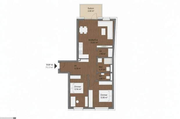 Wohnung mit Balkon kaufen in 8020 Graz (Bild 4)