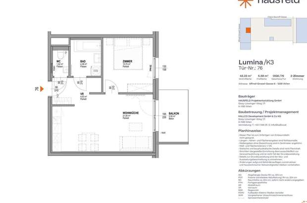 Wohnung mit Balkon mieten in 1220 Wien (Bild 1)