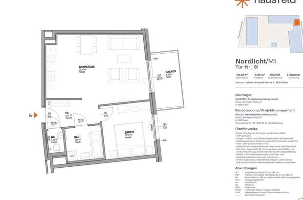 Wohnung mit Balkon mieten in 1220 Wien (Bild 1)