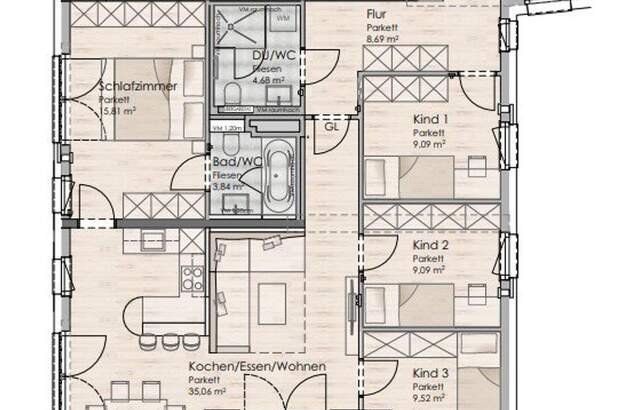 Wohnung mit Balkon kaufen in 83416 Saaldorf (Bild 2)