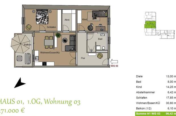 Wohnung mit Balkon kaufen in 83413 Fridolfing (Bild 5)