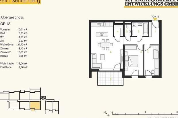 Wohnung mit Balkon kaufen in 3541 Senftenberg (Bild 3)