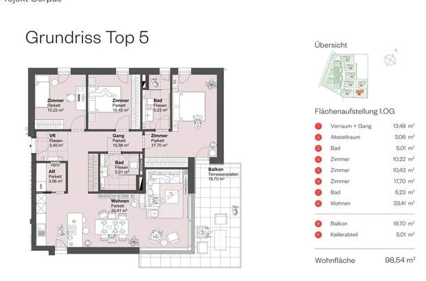 Wohnung mit Balkon kaufen in 5082 Grödig (Bild 3)